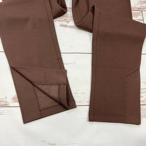Lisa Rinna Collection Brushed French Terry Pants Size XS Slim Leg Coffee Pull On - Picture 10 of 11